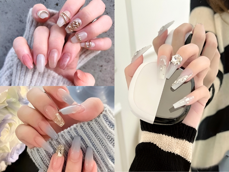 Nail cô dâu sang trọng. (Nguồn: наина - Pinterest)