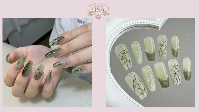 Nail Xanh Bơ Loang