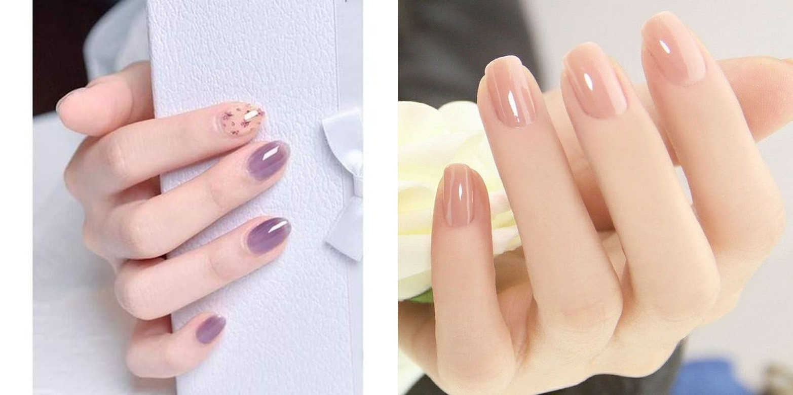 Nhiều mẫu móng tay đơn sắc xinh xắn được ưa chuộng.