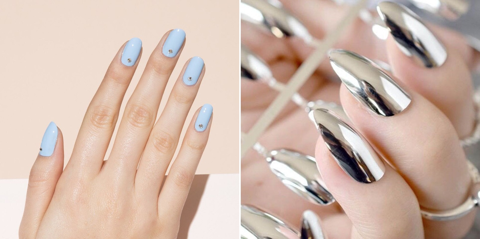 Móng tay đơn giản với họa tiết nhỏ xinh không kén da.