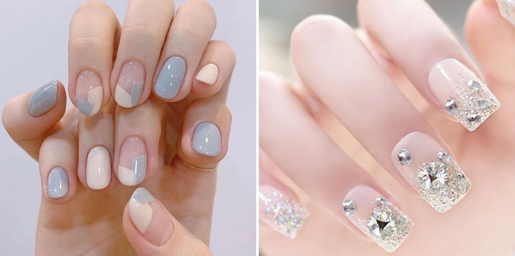 Nail xinh dễ thương tông màu tươi sáng giúp bật tông da tay.