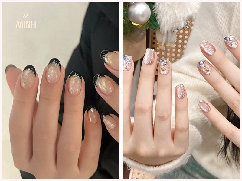 Mẫu nail móng ngắn sơn mắt mèo