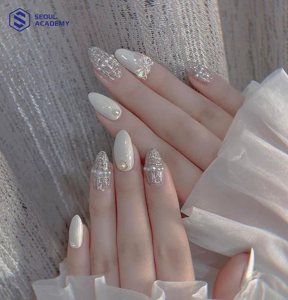 Mẫu nail thạch hồng đẹp