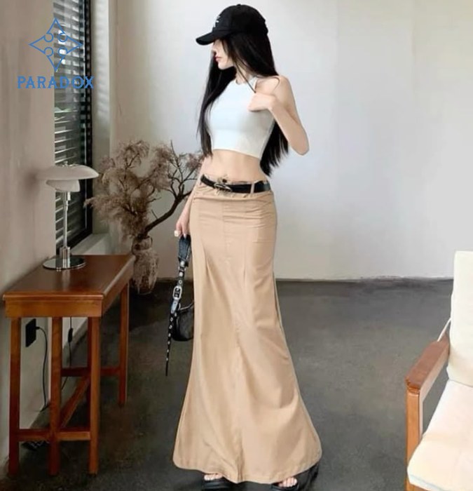 chân váy đuôi cá phối với áo gì