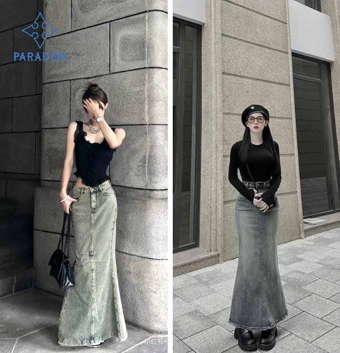 chân váy đuôi cá phối với áo gì