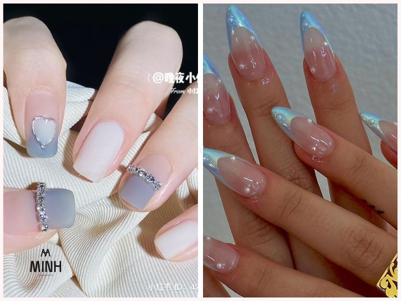 mẫu nail xanh dương đẹp