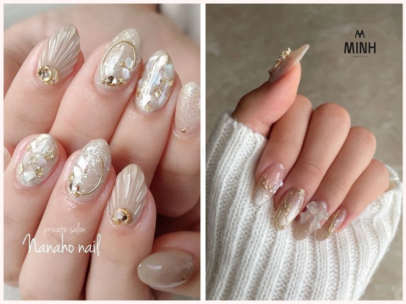 mẫu nail đính đá đẹp đơn giản