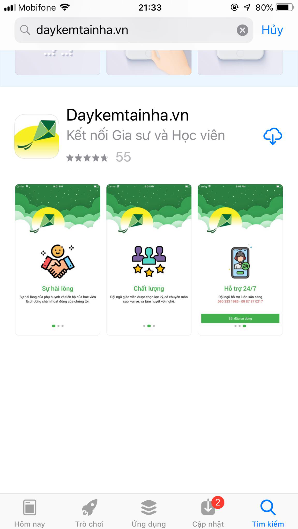 App Daykemtainha.vn