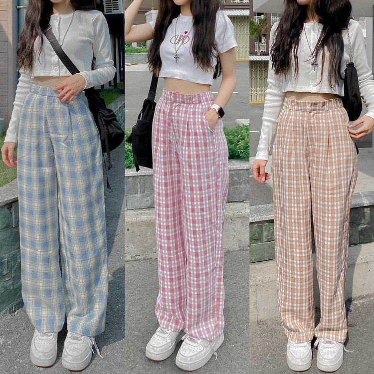 quần caro nữ
