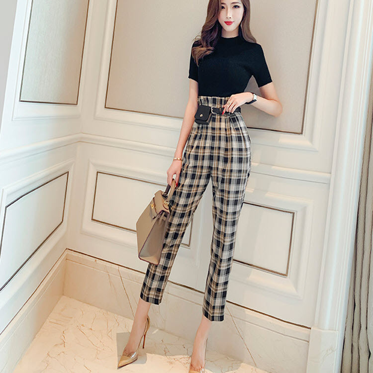 quần caro nữ