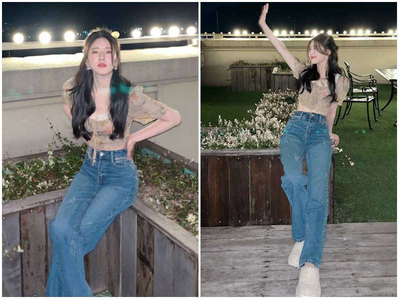 quần ống loe phối mặc với áo voan