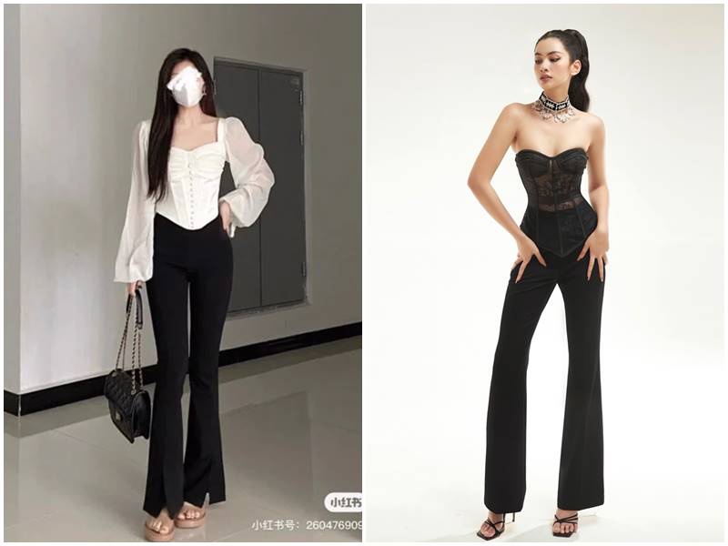 cách phối đồ với quần ống loe cho người gầy