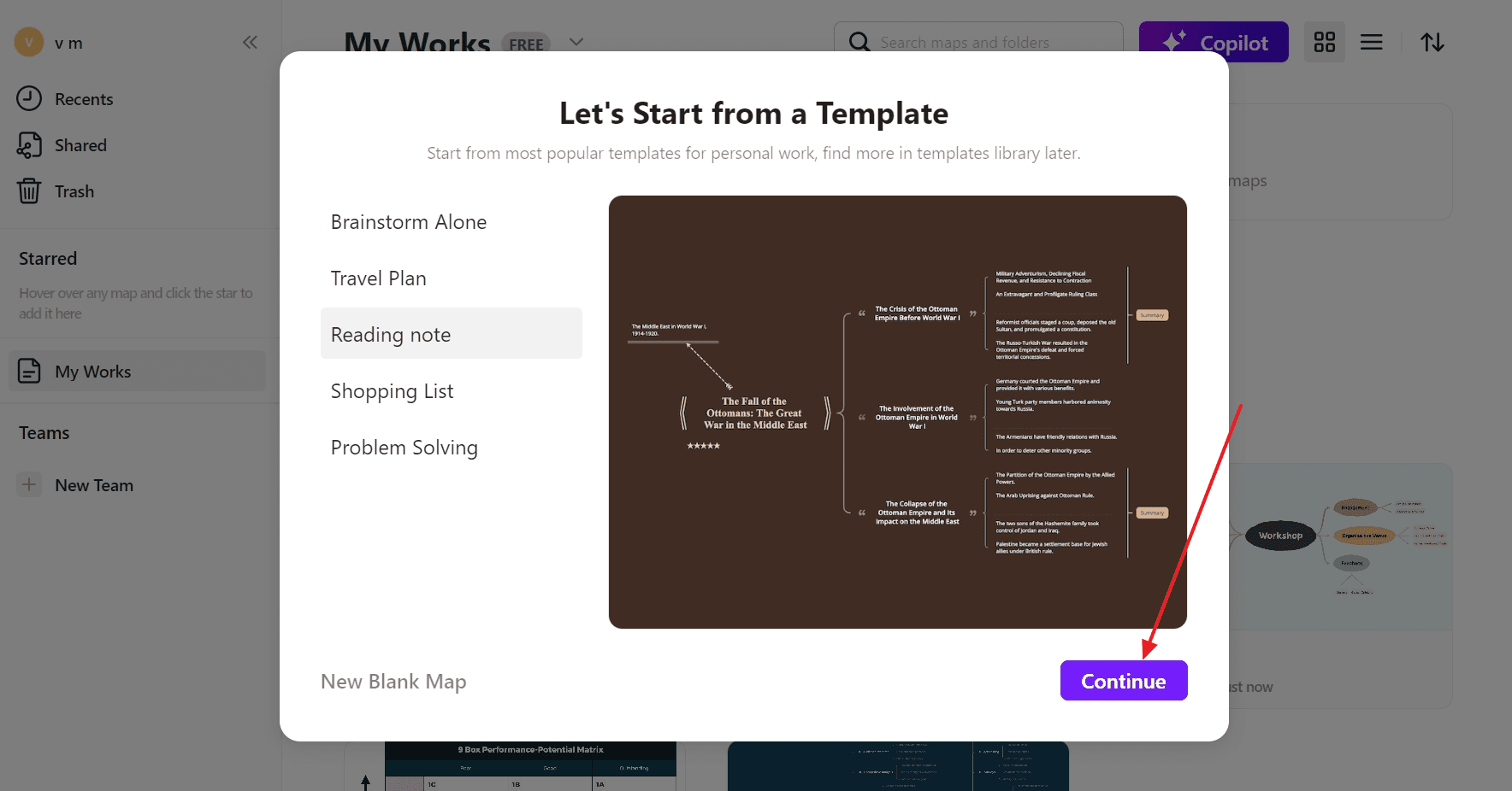 select template xmind ai