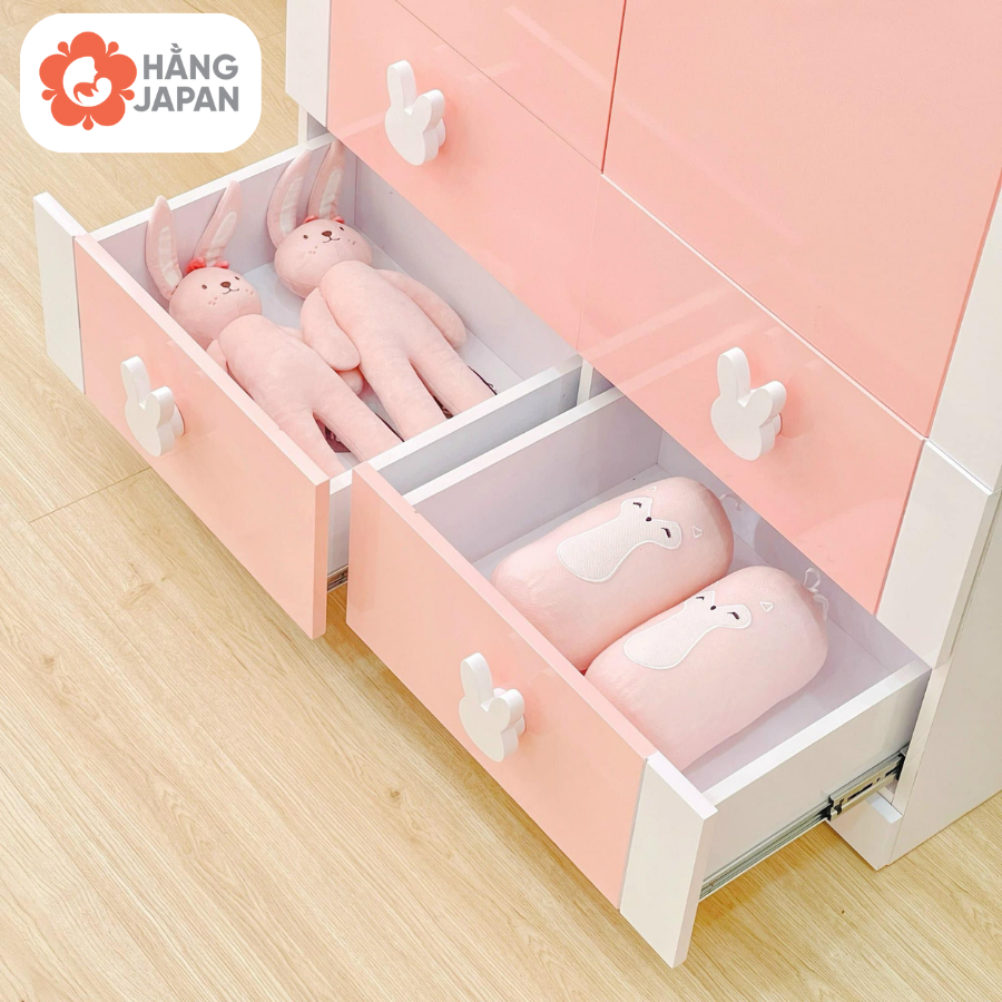 Tủ Quần áo Dejoy Gỗ Mdf Màu Hồng Hình Thỏ (7)