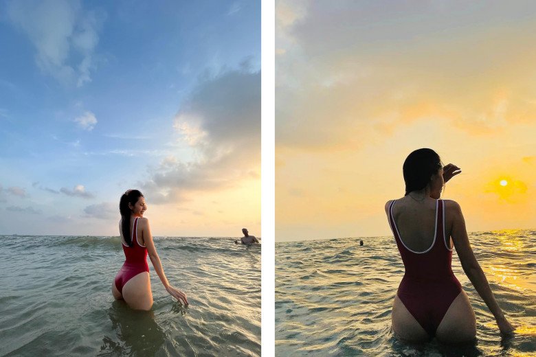 Thuỷ Tiên hiếm hoi diện bikini, chỉ chụp từ phía sau, bao người trầm trồ "vòng 3 phúc hậu"