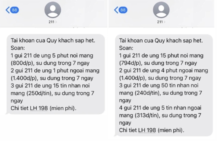 Cú pháp ứng 5 phút gọi Viettel khi hết tiền