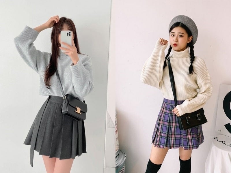 15 Cách phối đồ với chân váy xếp ly ngắn cho Nàng cực xinh
