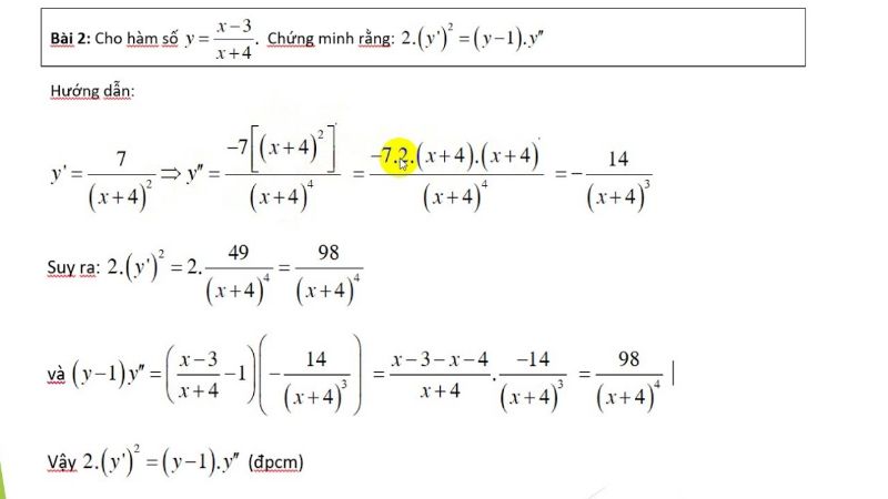 Chứng minh đẳng thức về đạo hàm