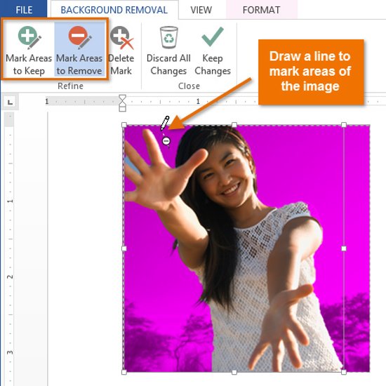 Sử dụng các lệnh Mark Areas to Keep và Mark Areas to Remove