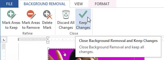 Khi bạn cảm thấy hài lòng với hình ảnh, hãy nhấp vào Keep Changes.