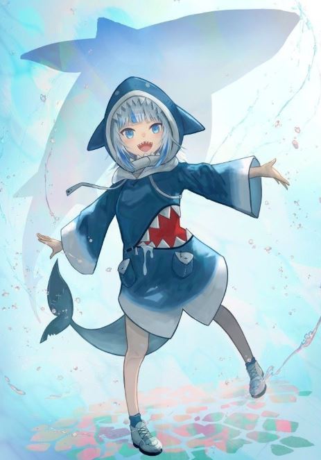 Gái nhỏ tinh nghịch hóa thân thành cá mập anime