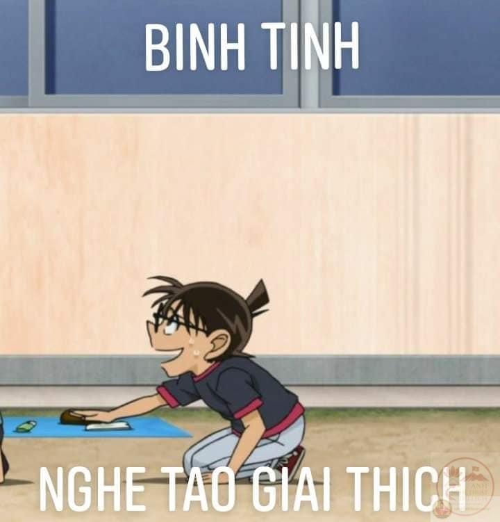 Tấm ảnh Conan đứng suy tư được chế meme cực sáng tạo