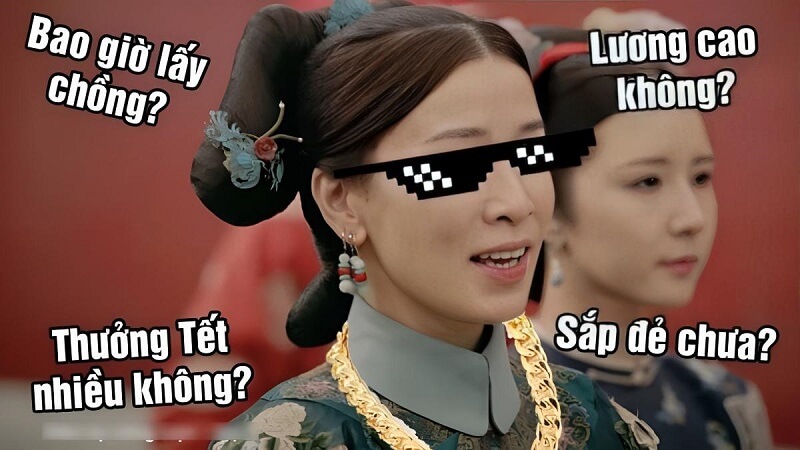 Meme Tết về lương thưởng tháng 13
