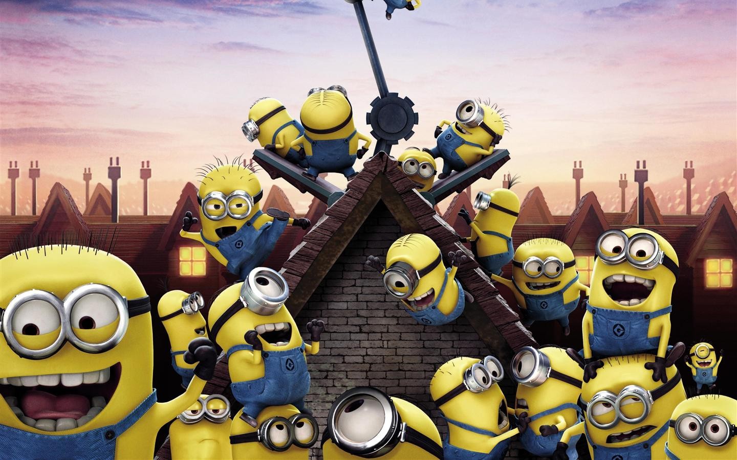 wallpaper Minion cute cho laptop, tương thích FHD