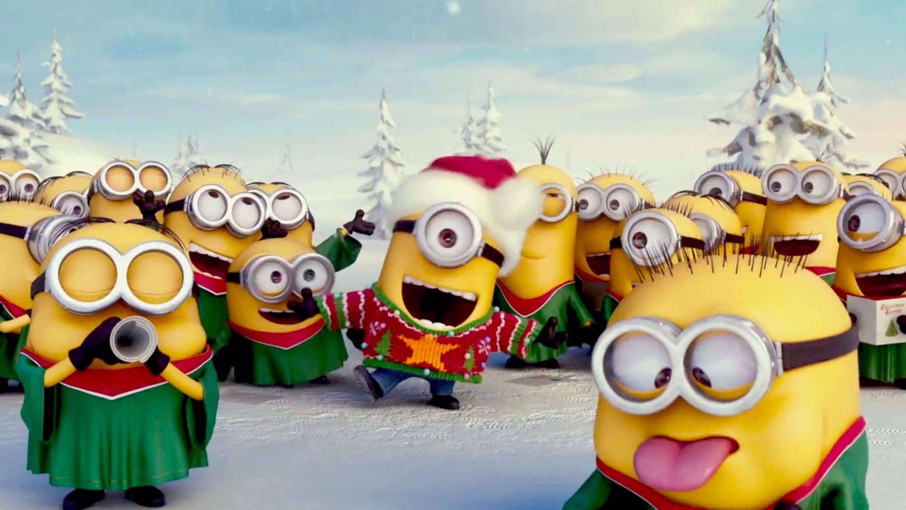 ảnh nền Minion Giáng Sinh 4K chủ đề lễ hội