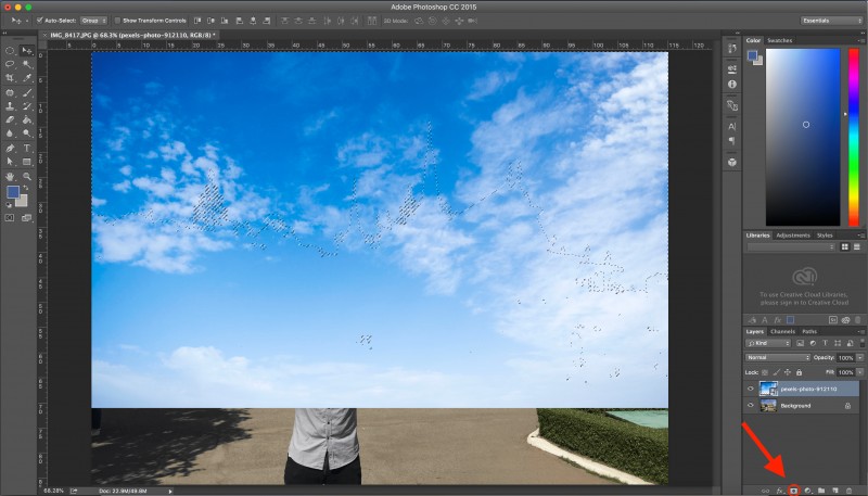 2 bước đơn giản ghép nền trời mây vào ảnh ngoại cảnh trong Photoshop