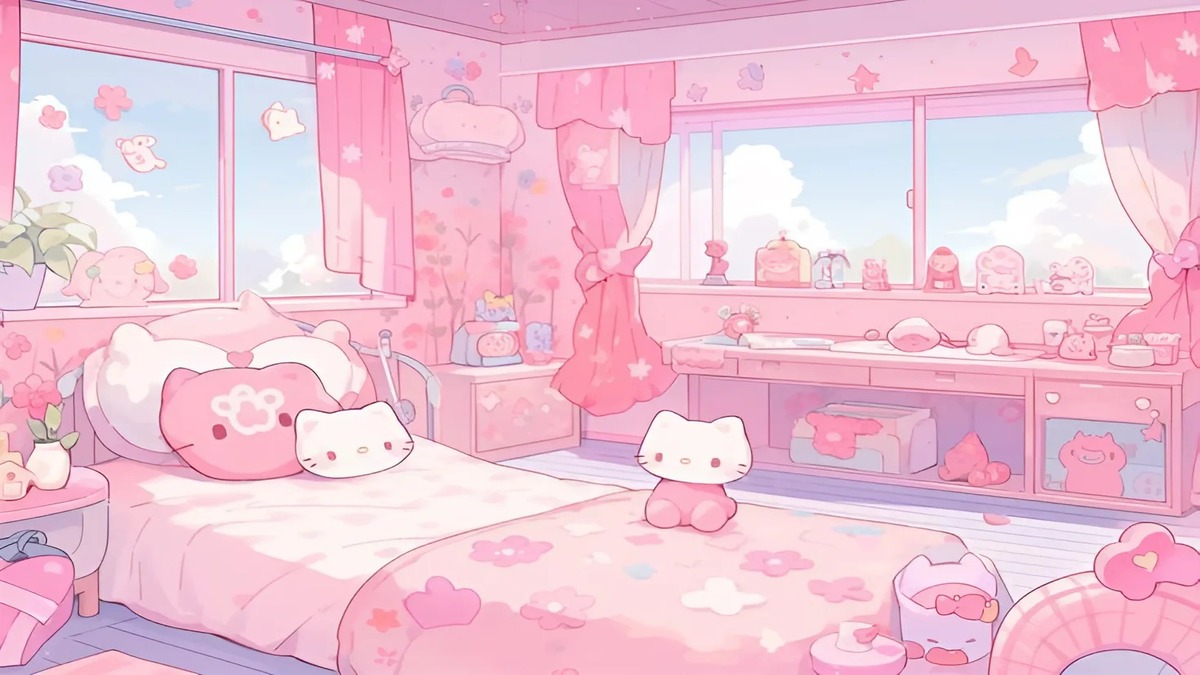 Background cute màu hồng mộng mơ, nhẹ nhàng