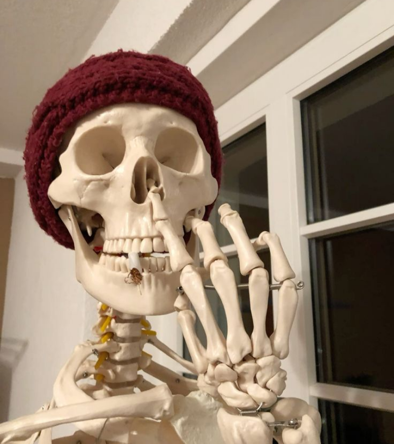 Skeleton ngoáy mũi