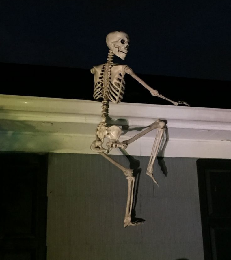 Skeleton leo tường