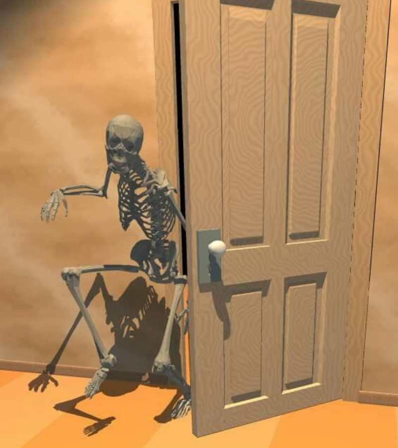 Skeleton mở cửa