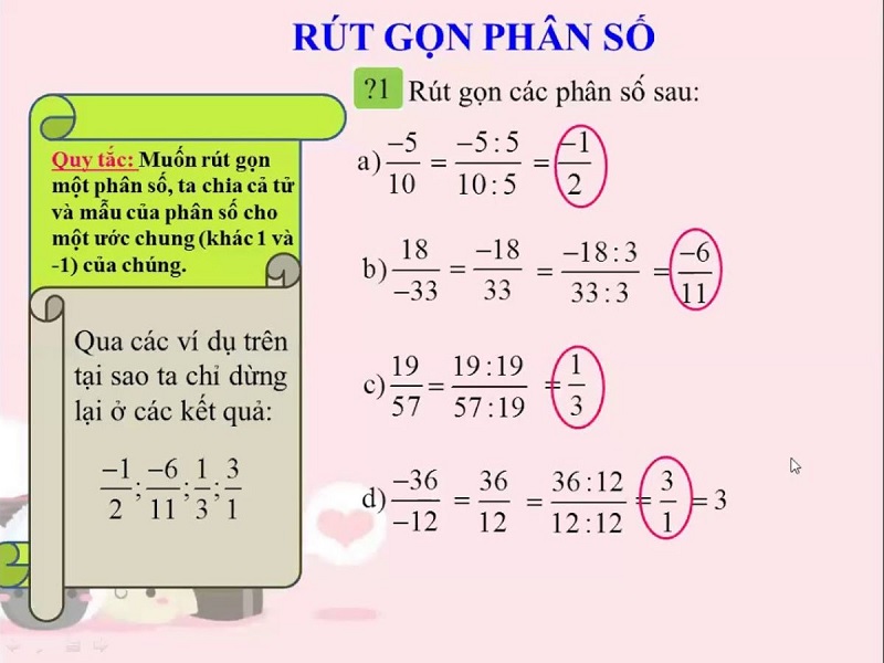 Cách giải bài tập rút gọn phân số toán lớp 4 cực đơn giản