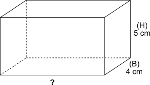 height of cuboid 5 cm and breadth of cuboid 4 cm