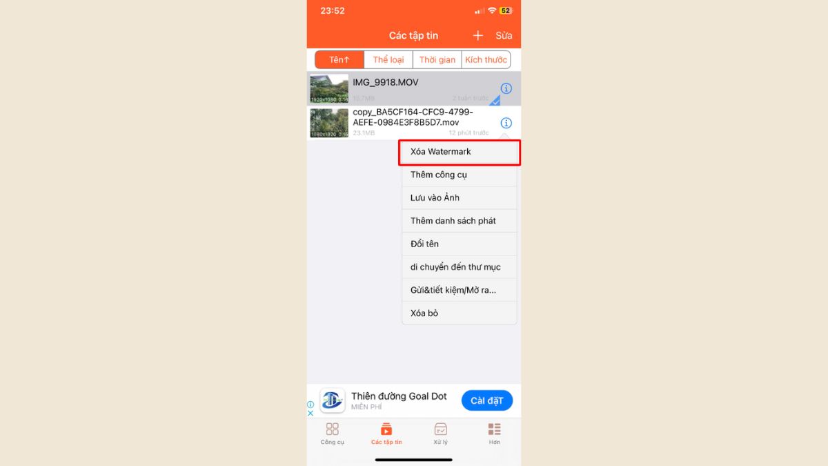 Cách xóa logo của Capcut bằng app bước 4