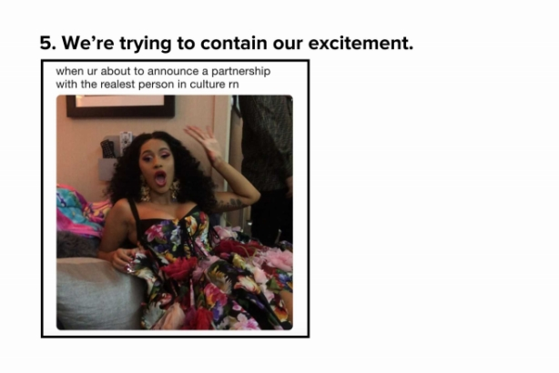 A meme press release? How Reebok found the perfect fit for Cardi B