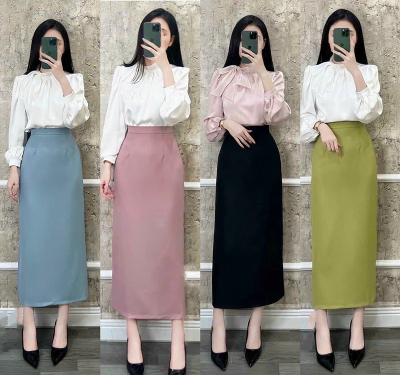 Phối đồ với chân váy dài chữ A với áo 2 dây phù hợp với những cô gái hiện đại - Nguồn: Internet