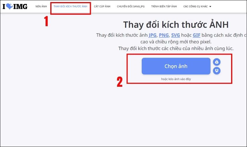 Chỉnh kích thước ảnh 4x6 online bằng IloveIMG