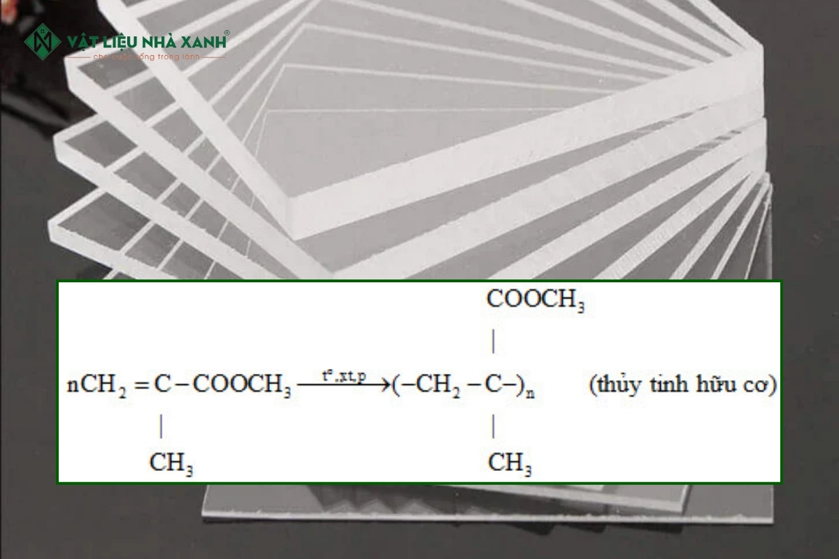 Cấu tạo hóa học của thủy tinh hữu cơ.