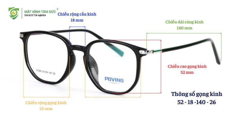 Cách đọc thông số gọng kính