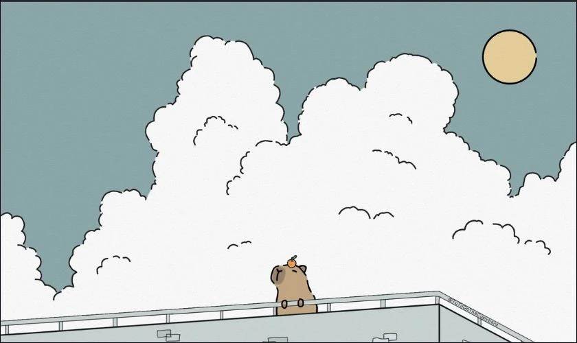 Mẫu ảnh nền laptop với Capybara