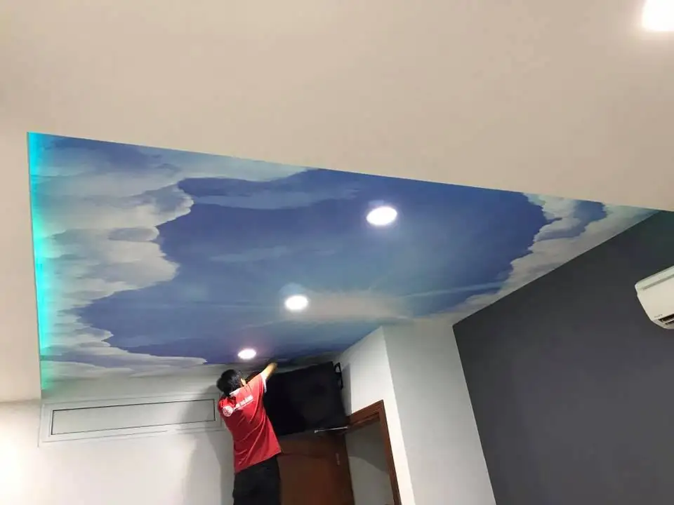 giấy dán tường hình đám mây