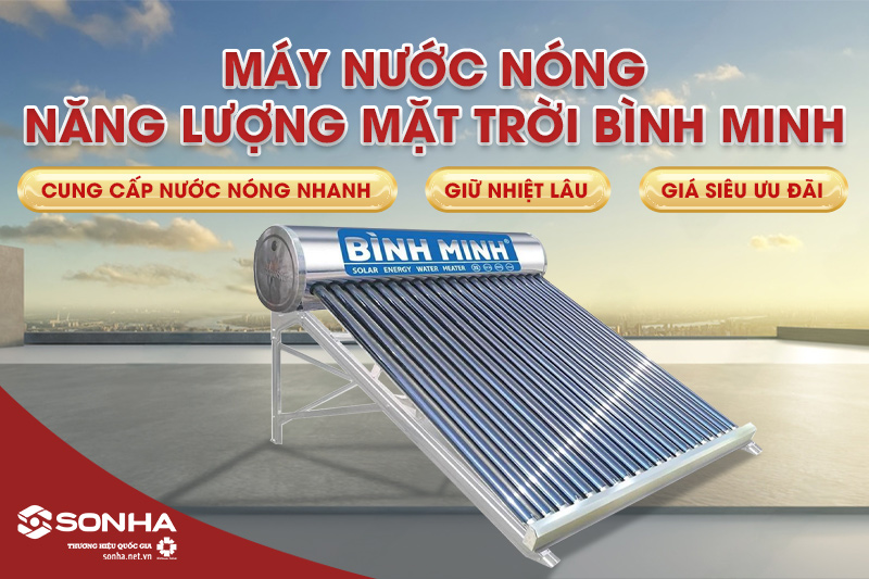 Máy Nước Nóng Năng Lượng Mặt Trời Bình Minh - Giá Giảm Sốc
