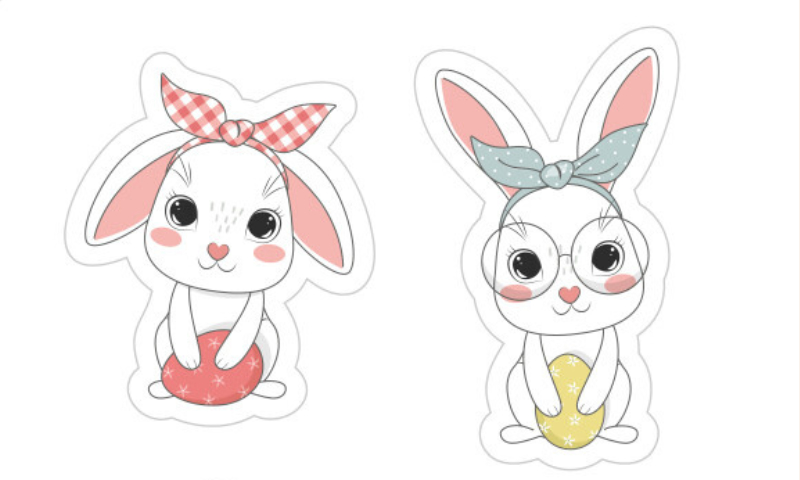 sticker thỏ cute