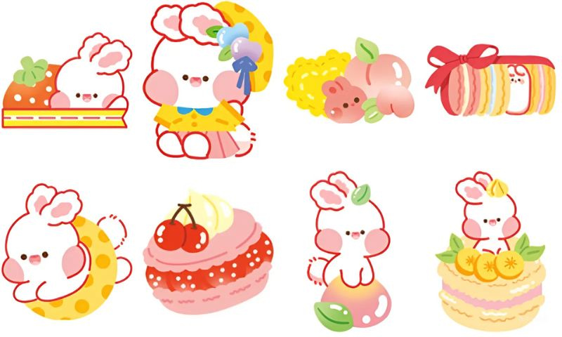 sticker thỏ cute