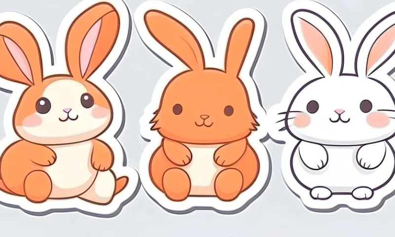 sticker thỏ cute