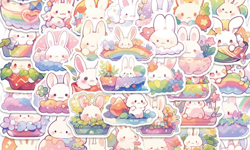 sticker thỏ cute