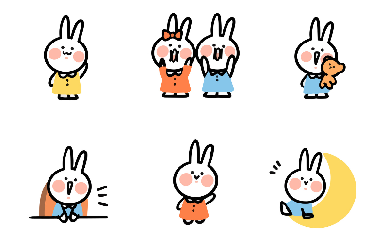 sticker thỏ cute